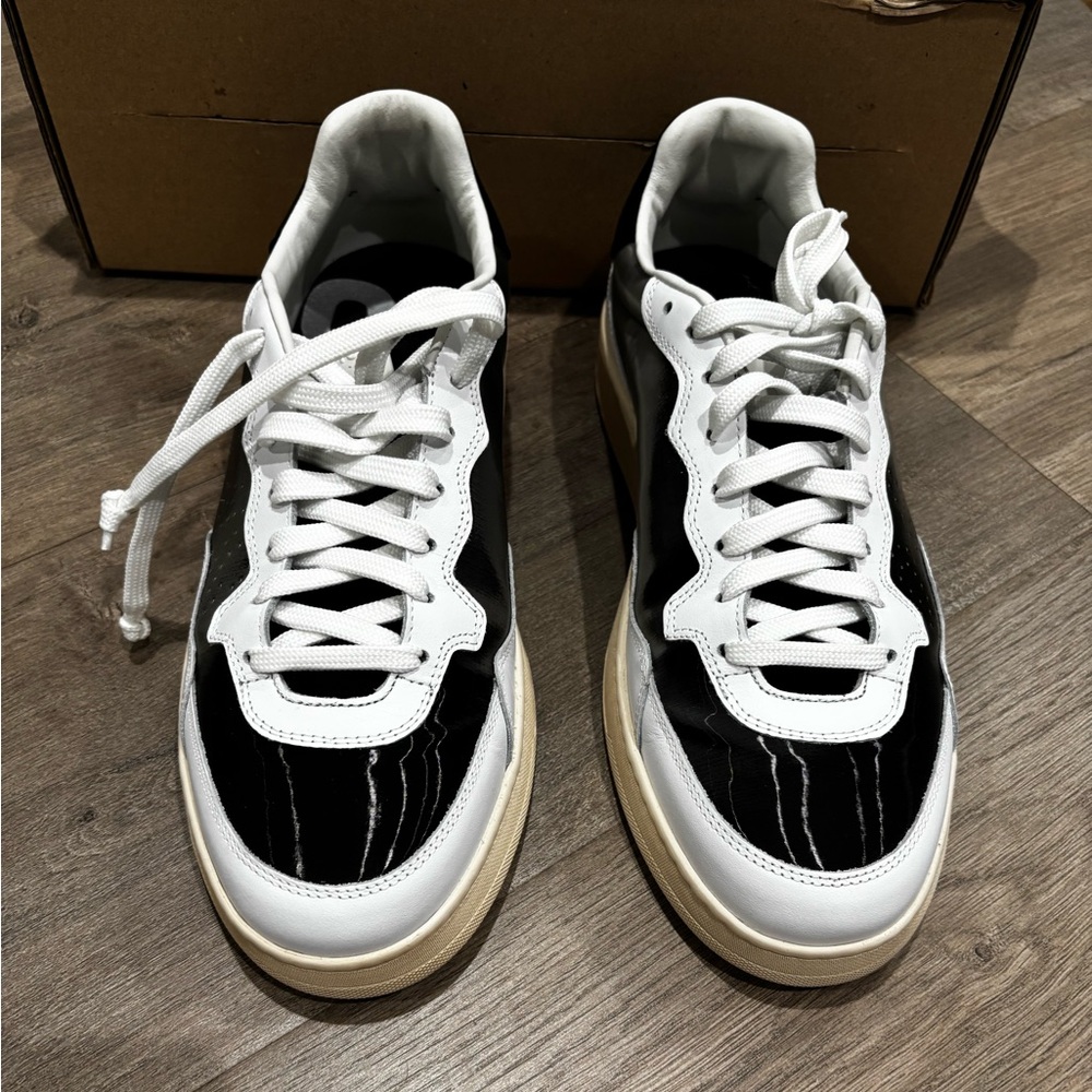 NIB P448 Leather Vert Foil Mirror Sneakers Size 41